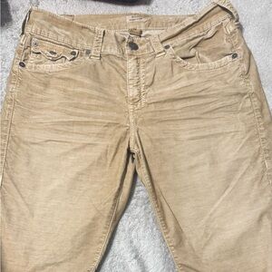 True Religion Tan Jean Shorts for Men